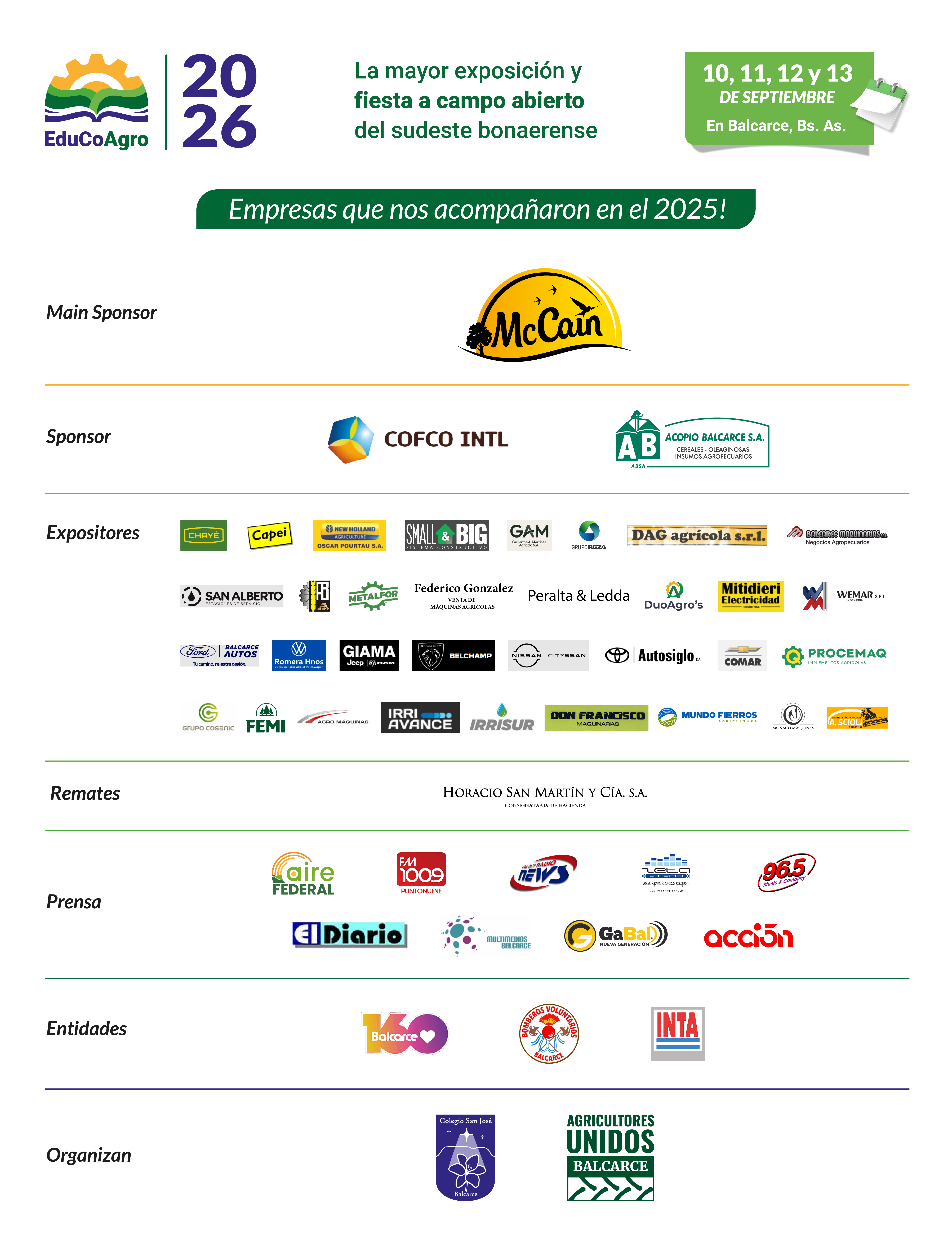 Empresas que acompañaron EduCoAgro 2025